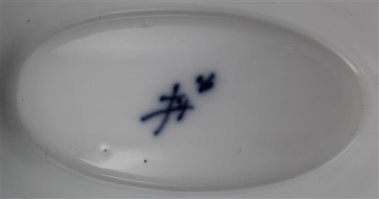 A Meissen double-lipped sauceboat, dot period, c.1780, 21.8cm